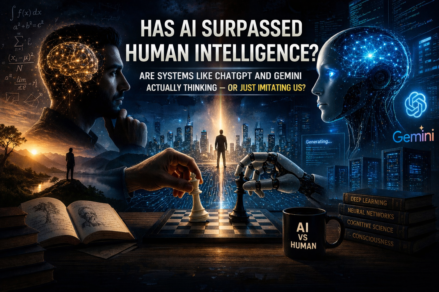 Has AI Surpassed Human Intelligence? Are Systems Like ChatGPT and Gemini Actually Thinking — Or Just Imitating Us?