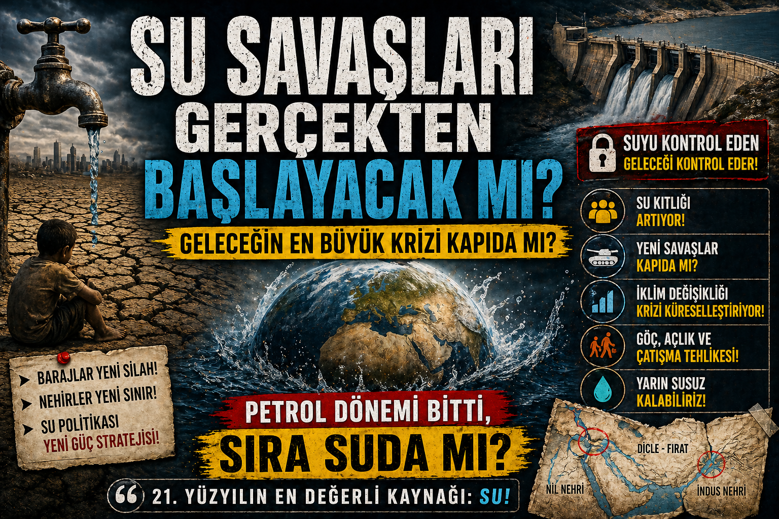 Su Savaşları Gerçekten Başlayacak mı? Geleceğin En Büyük Krizi Kapıda mı? (Küresel Su Krizi ve Jeopolitik Derin Analiz)
