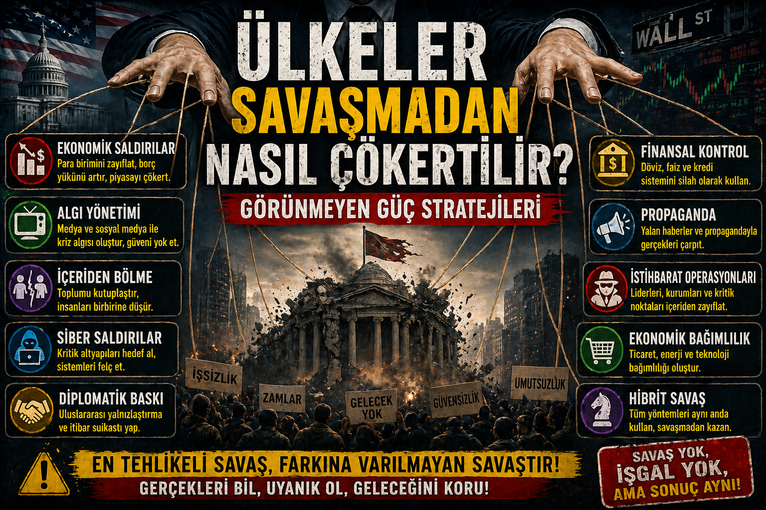 Ülkeler Savaşmadan Nasıl Çökertilir? Ekonomi, Algı ve Sistem Üzerinden Yürütülen Görünmeyen Güç Stratejileri (Derin Analiz)