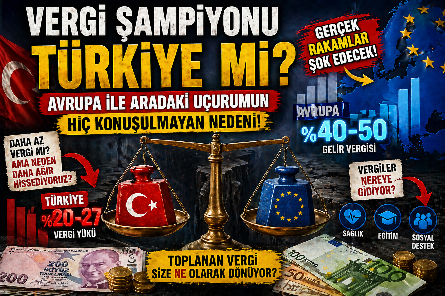 Vergi Şampiyonu Türkiye mi? Avrupa ile Aradaki Uçurumun Hiç Konuşulmayan Nedeni (Derin Analiz)