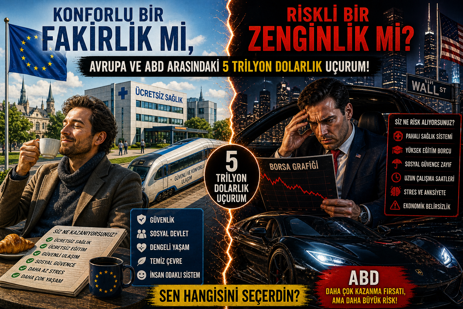Konforlu Bir Fakirlik mi, Riskli Bir Zenginlik mi? Avrupa ve ABD Arasındaki 5 Trilyon Dolarlık Uçurum
